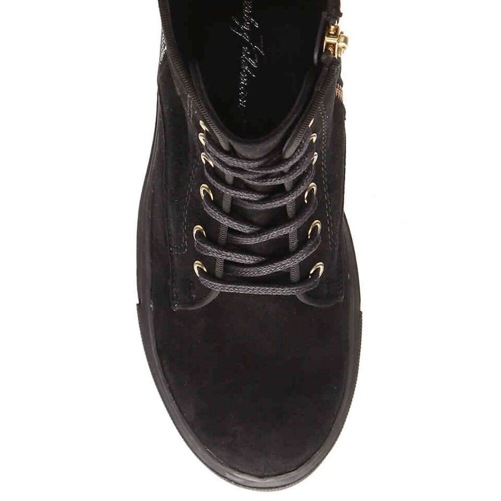 Beverly Feldman NEW Designer Sneakers High-Top Rhinestones Black Suede Women's - Picture 8 of 16